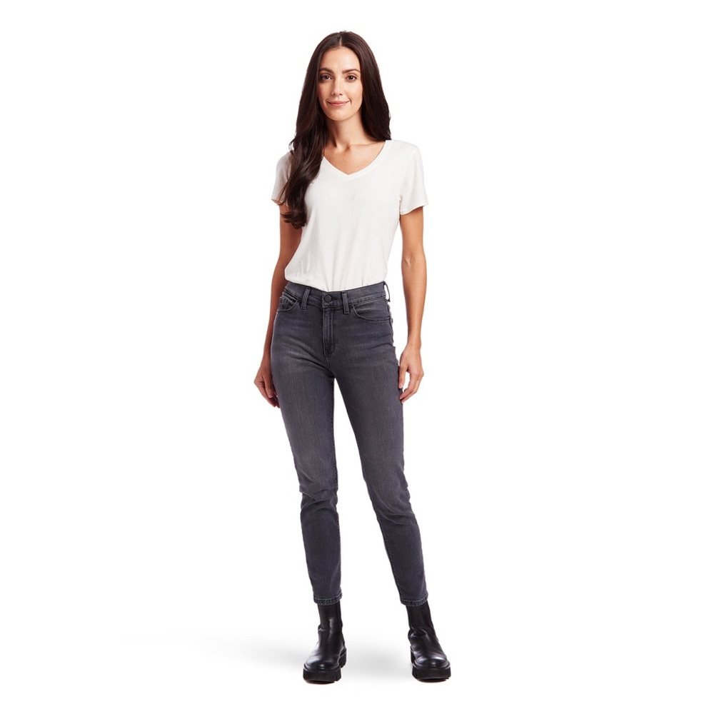 Elegant Gray Ankle Jeans for Women